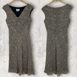 Dressbarn 100% Silk Floral Print Cap Sleeve Maxi Dress Size 12 V-Neckline‎ Boho